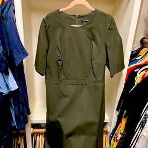 Olive green shirt sleeve dress. Banana republic size 16